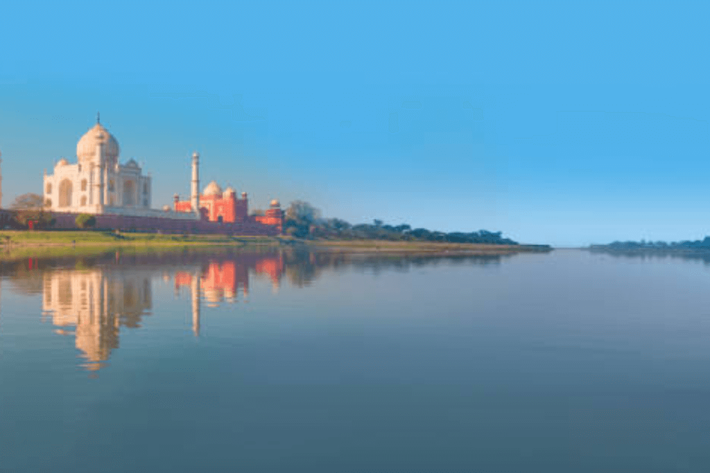 Yamuna River and Taj Mahal